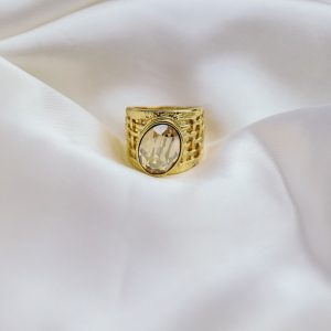 Breiter Vintage Ring mit Flechtwerk